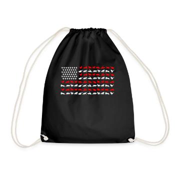 Katze Amerikanische Flagge, Katzenbesitzer - Turnbeutel - Schwarz - Vorne