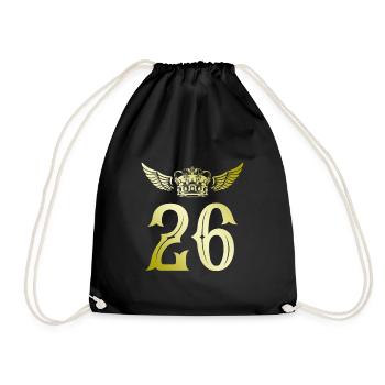 26 Number crown - Drawstring Bag - black - Front