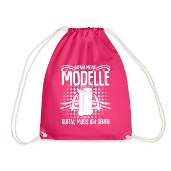 Modellbau Kleber Modellbauer - Turnbeutel - Fuchsia - Vorne