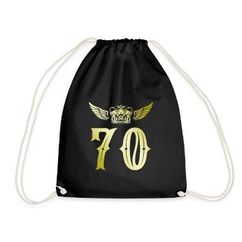 70 Number crown - Drawstring Bag - black - Front