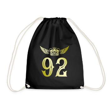 92 Number crown - Drawstring Bag - black - Front