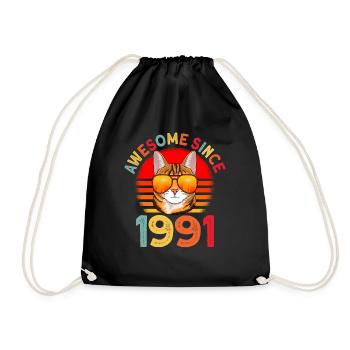 Génial depuis 1991 Cat 31st Birthday Gift - Sac de sport léger - noir - Devant