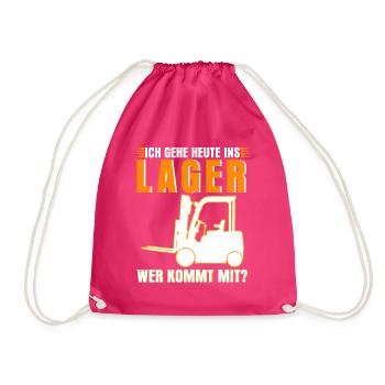 Lagerist Logistiker Staplerfahrer - Turnbeutel - Fuchsia - Vorne