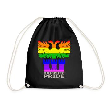 Duisburg Adler Wappen CSD Regenbogen Farben Pride - Turnbeutel - Schwarz - Vorne