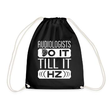 Pediatric Audiologist Audiology Funny Pun - Drawstring Bag - black - Front