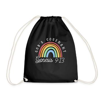 God Covenant, Psalm, Christian - Drawstring Bag - black - Front