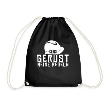 Gerüstbauer Spruch Gerüst Gerüstbau - Turnbeutel - Schwarz - Vorne