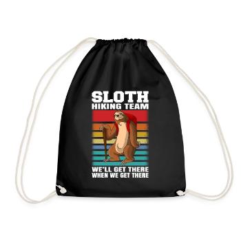 Sloth Hiking Team - Sloth Hiking Hike - Drawstring Bag - black - Front