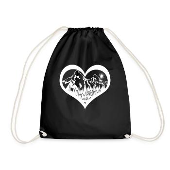 Hiking Herzchen Forest Mountains Hike - Drawstring Bag - black - Front