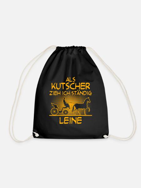 Kutscher Pferd Kutsche Pferde Fuhrmann - Turnbeutel - Schwarz