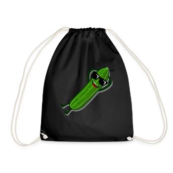 Gurke Sonnenbrille Gurken - Turnbeutel - Schwarz - Vorne
