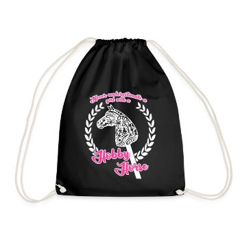 Hobby Horse Girl Reiten Hobbyhorse - Turnbeutel - Schwarz - Vorne