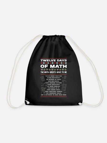 12 Tage Mathematik, Mathenoten - Turnbeutel - Schwarz