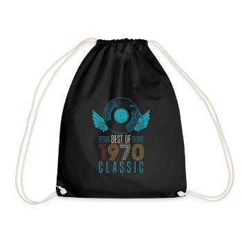 Best of 1970 Classic 52nd Birthday Record - Drawstring Bag - black - Front