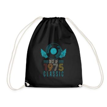 Best of 1975 Classic 47th Birthday Record - Drawstring Bag - black - Front