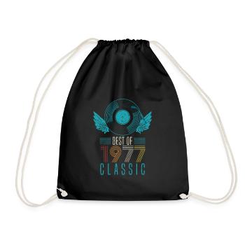 Best of 1977 Classic 45th Birthday Record - Drawstring Bag - black - Front