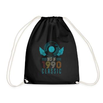 Best of 1990 Classic 32nd Birthday Record - Drawstring Bag - black - Front