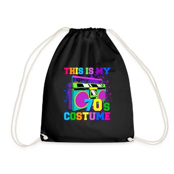 this is my 70s costume 70s gift - Drawstring Bag - black - Front