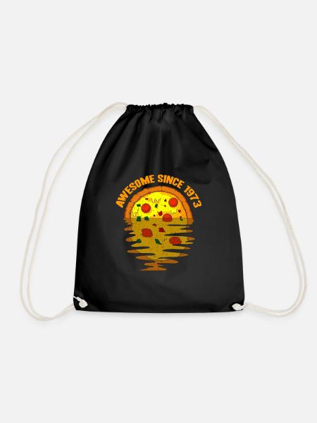Awesome since 1973 Pizza 49. Geburtstag Geschenk - Turnbeutel - Schwarz