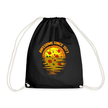 Awesome since 1971 Pizza 51. Geburtstag Geschenk - Turnbeutel - Schwarz - Vorne