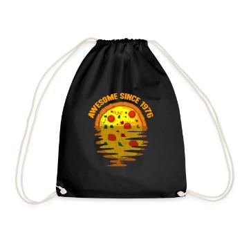 Awesome since 1976 Pizza 46. Geburtstag Geschenk - Turnbeutel - Schwarz - Vorne