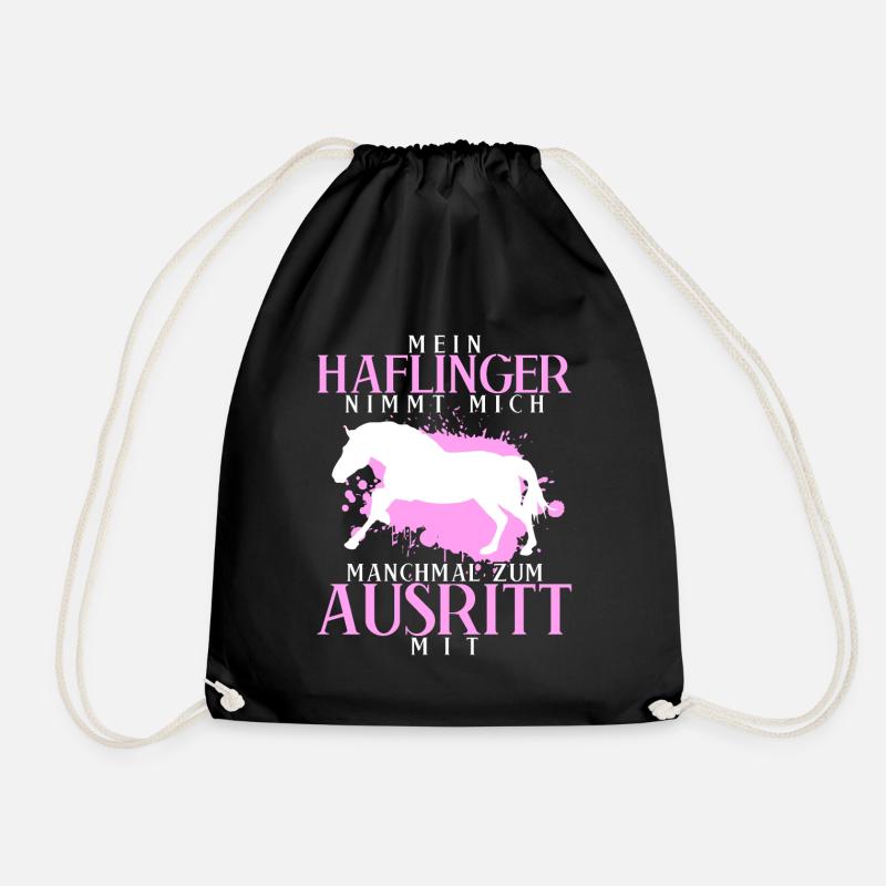 Haflinger Reiten Haflingers - Turnbeutel - Schwarz