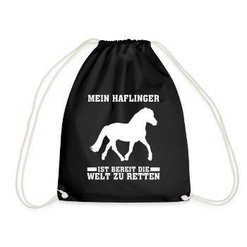 Haflinger Reiten - Turnbeutel - Schwarz - Vorne