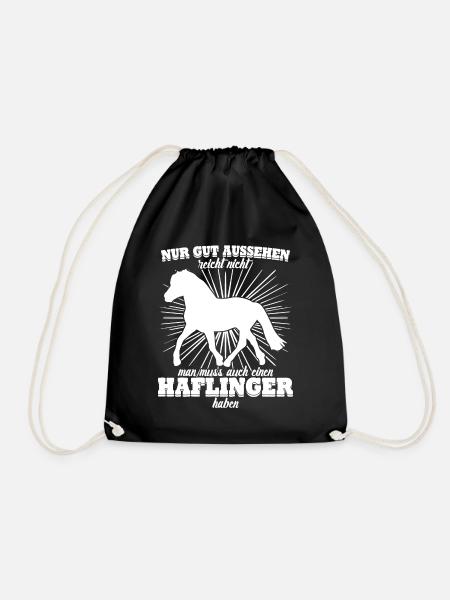 Haflinger Pferd Haflingers - Turnbeutel - Schwarz