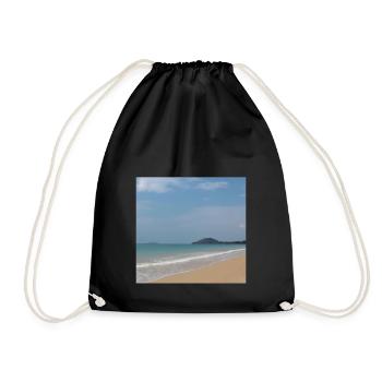 Strand mit Meer und blauem Himmel - Turnbeutel - Schwarz - Vorne