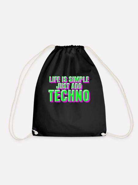 Raver Techno Trance Rave Hardtekk - Turnbeutel - Schwarz