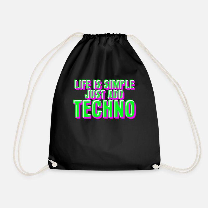 Raver Techno Trance Rave Hardtekk - Turnbeutel - Schwarz