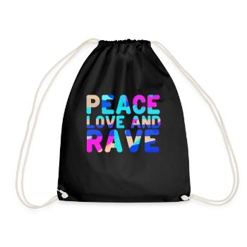 Raver Festival Hardtekk Techno Rave - Turnbeutel - Schwarz - Vorne