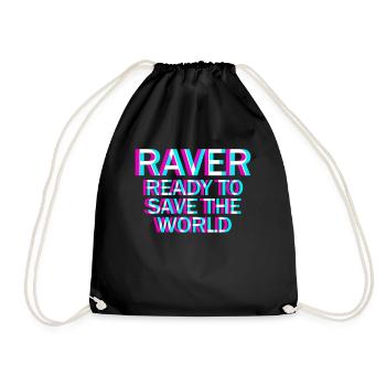 Raver Techno Rave Hardtekk - Sac de sport léger - noir - Devant