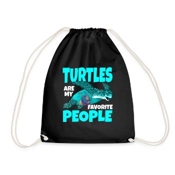 Turtle Marine biologist Turtles - Drawstring Bag - black - Front