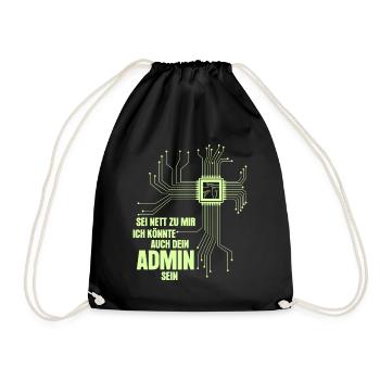Informatik Vintage Informatiker Admin - Turnbeutel - Schwarz - Vorne