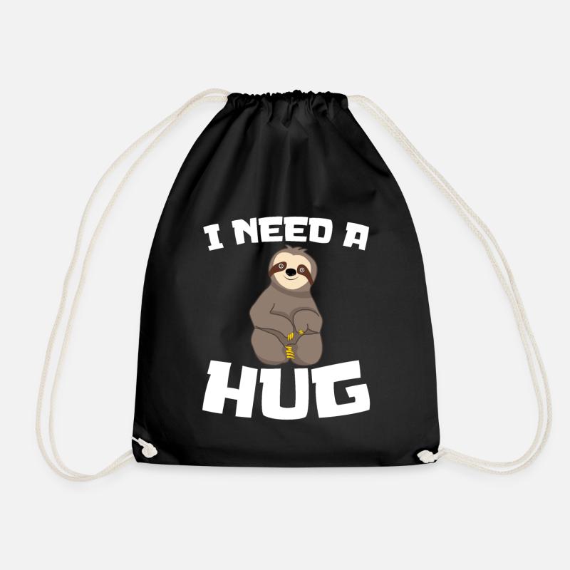 Sloth Free Hugs Underhugged Hug me - Turnbeutel - Schwarz