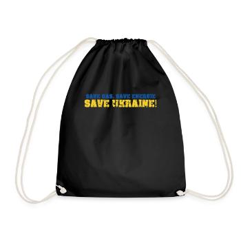 Support Ukraine Ukrainian Flag - Drawstring Bag - black - Front