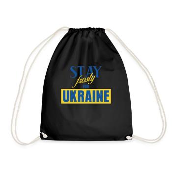 Stay frosty for Ukraine - Turnbeutel - Schwarz - Vorne