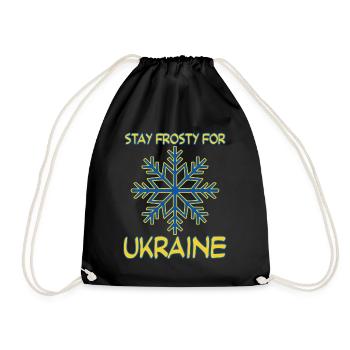 Ukraine Ukrainian Flag Save Energy - Drawstring Bag - black - Front