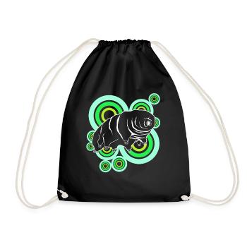 Tardigrade Retro Bärtierchen Wasserbär - Turnbeutel - Schwarz - Vorne