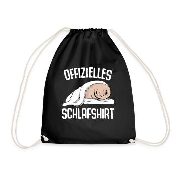 Tardigrade Schlafshirt mit Wasserbär - Turnbeutel - Schwarz - Vorne