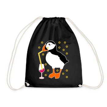 Puffin Alkohol Cocktail Puffins - Turnbeutel - Schwarz - Vorne