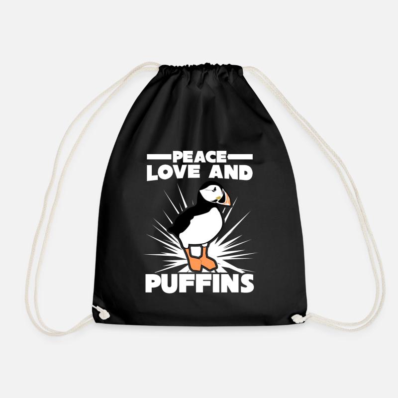 Puffin Papageientaucher Spruch Puffins - Turnbeutel - Schwarz