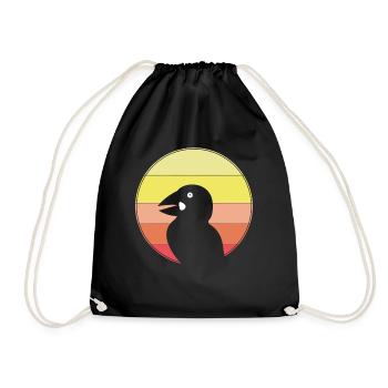 Puffin Papageientaucher Retro Puffins - Turnbeutel - Schwarz - Vorne