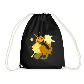 Puffin Retro Papageientaucher Puffins - Turnbeutel - Schwarz - Vorne