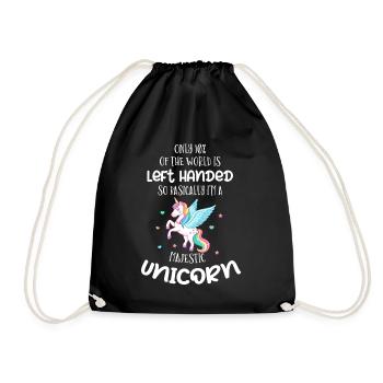 Linkshänder Einhorn - Turnbeutel - Schwarz - Vorne