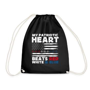 US patriotic quotes, patriot, patriots - Drawstring Bag - black - Front