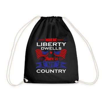 US patriotic quotes, patriot, patriots - Drawstring Bag - black - Front