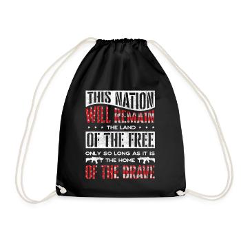 US patriotic quotes, patriot, patriots - Drawstring Bag - black - Front