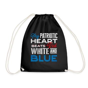 US patriotic quotes, patriot, patriots - Drawstring Bag - black - Front